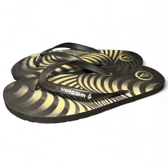 Volcom Men's Black Beah Pool Shower Flipflops Size 12/13 - Picture 2 of 5